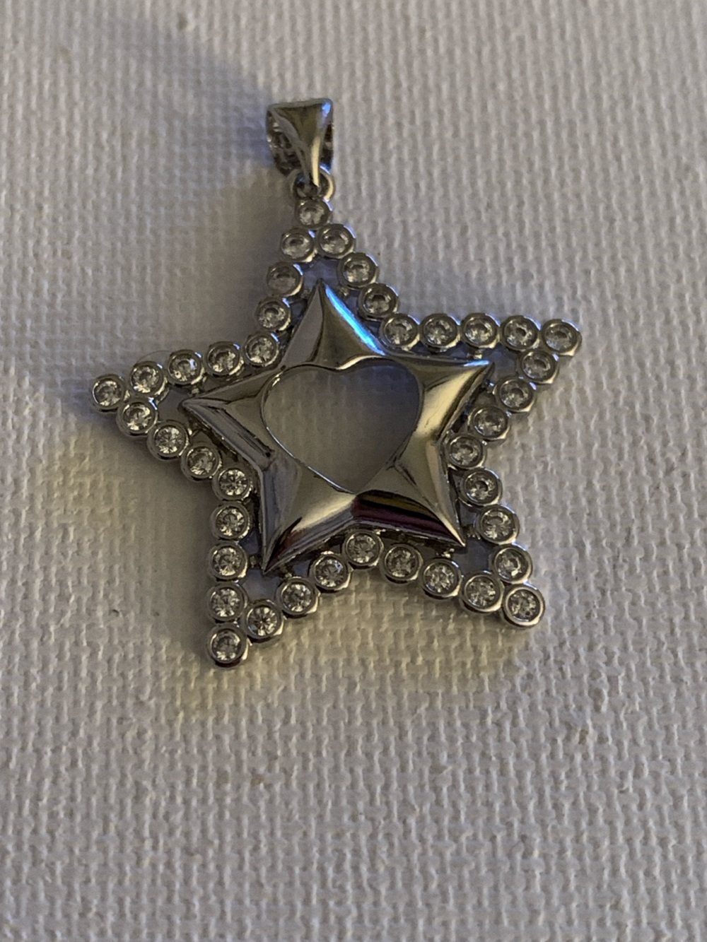 Silver Star Rhinestone Pendant